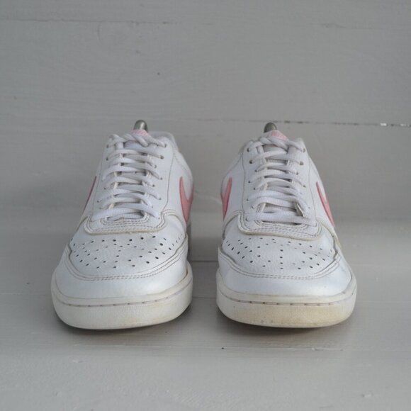 Nike Pink White Sneakers Women's 9 Court Vision Low Top Shoes CD5434-110 - Picture 3 of 10